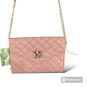 BADGLEY MISCHKA Crossbody with Diamond Quilting/Women's Crossbody Bag, Blush
